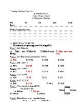 Đề kiểm tra tuần 4 Toán lớp 3 - Trường Tiểu học Tiên Cát